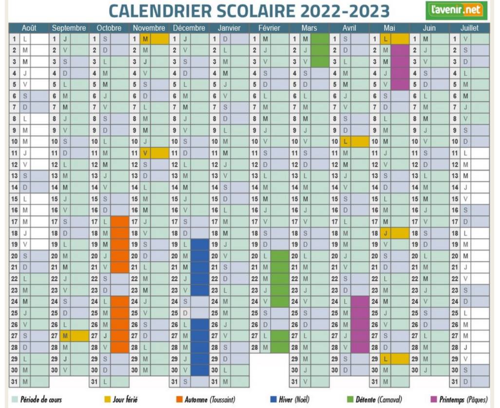 Calendrier Saison 2022 2023 Je dis NON! au nouveau calendrier scolaire 2022 2023 en Belgique 